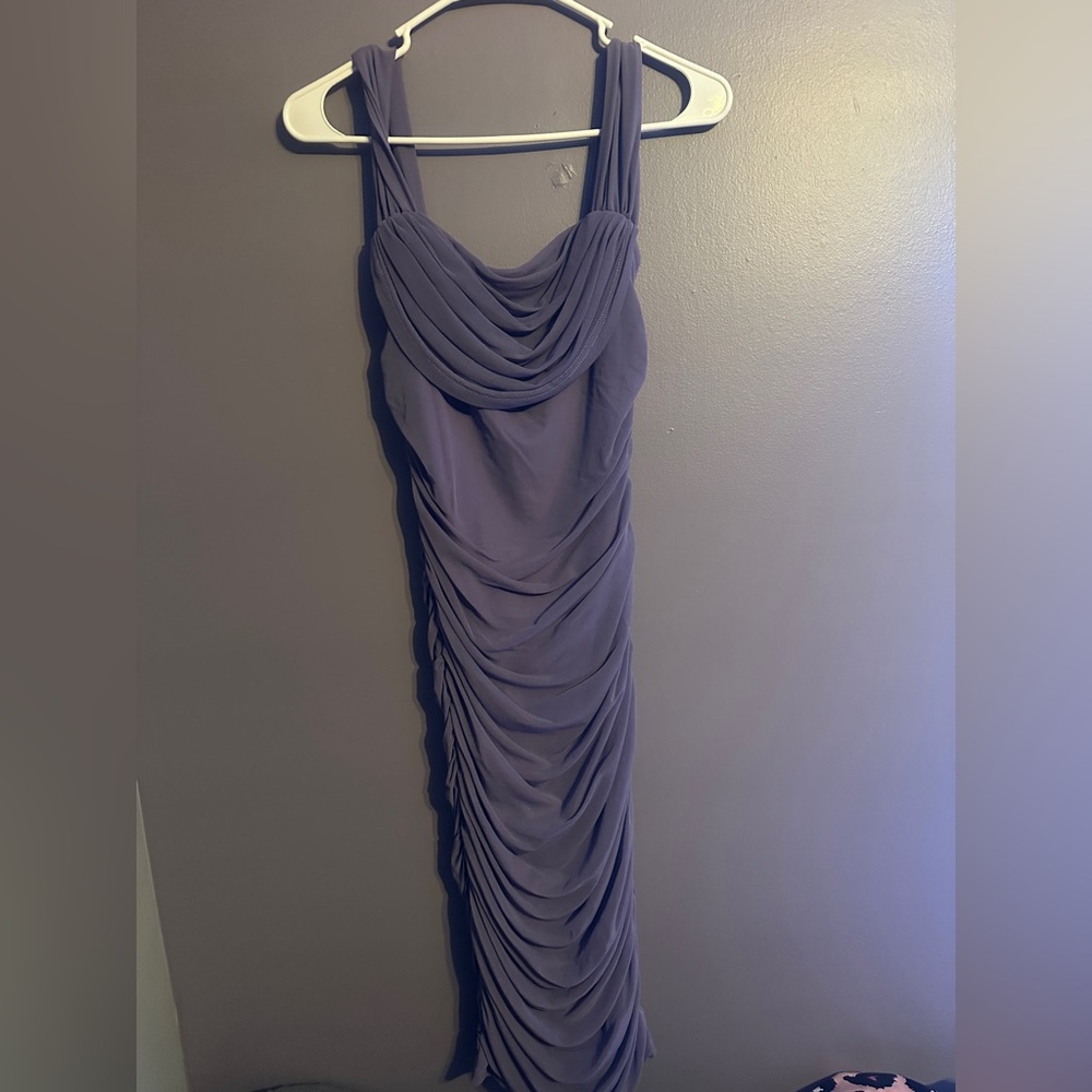 Draped Sleeveless Purple Maxi Dress